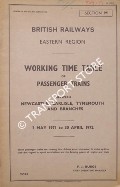 Working Time Table of Passenger Trains - Section M - Newcastle, Carlisle, Tynemouth and branches - 3 May 1971 to 30 April 1972 by British Railways Eastern Region